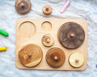 Baby shapes puzzle Wooden baby puzzle Nature toys Montessori baby toys 2 year Montessori baby toys 3 year Baby gift toy