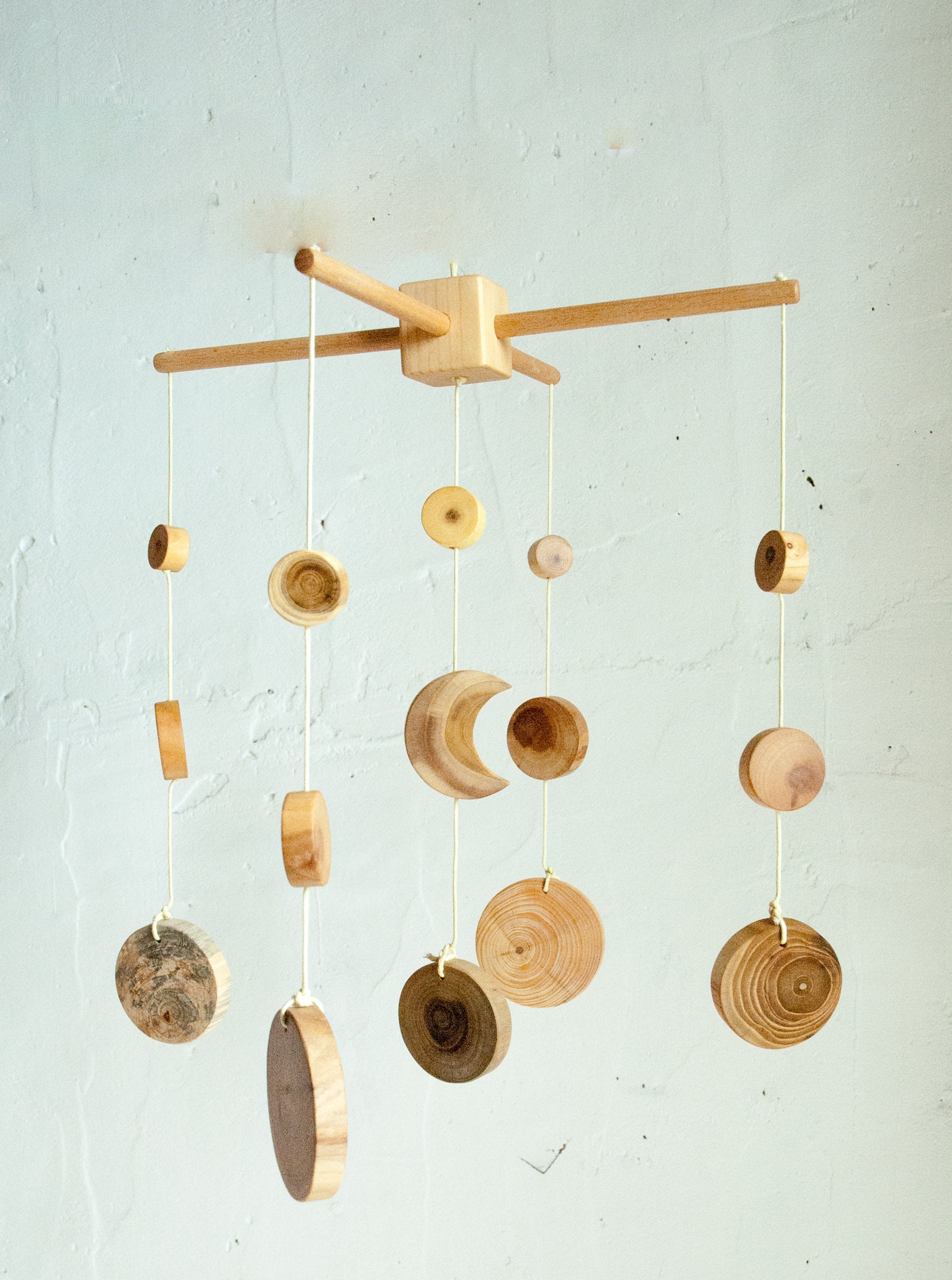 Baby Mobile Mond und Holz Mobile Space Holz Etsy