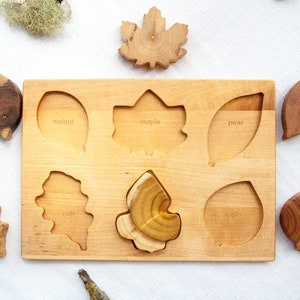 Baby Leaf Puzzle Baby birthday puzzle Montessori Toy Organic Toy Educational Toy Toddler Development Wood Toy Natural Wood Baby Toy puzzle with names