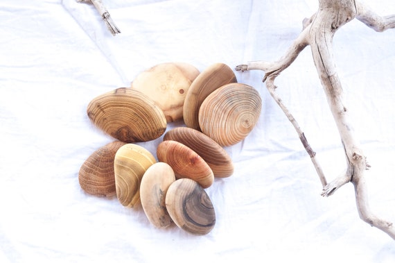 Wooden Zen Stones Set, Natural Wood Pebbles, Zen Home Decor, Scandinavian Shelf Decor, Boho Nature Decor, Mindfulness Gift