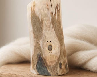 Waldorf Gnome Figurine, Wooden Forest Spirit, Handmade Nature Decor, Cottagecore Gift, Christmas Gnome, Woodland Spirit Decoration