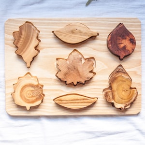 Baby Puzzle Leaves, Wooden Leaves Puzzle, Wood Baby Puzzle, Montessori Materials, Educational Toy Puzzle, Toddler Christmas Gift