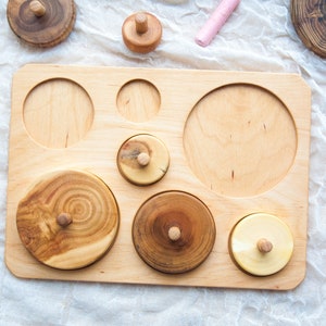 Baby shapes puzzle Wooden baby puzzle Nature toys Montessori baby toys 2 year Montessori baby toys 3 year Baby gift toy image 5