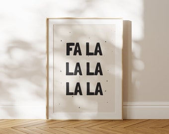 Fa La La Print | Modern Christmas Print | Holiday Decor | misprintdesign | Printable Wall Art | Digital Print