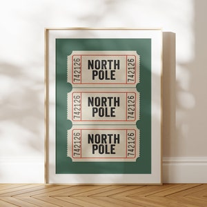 Nordpol Ticket | Trendy Weihnachtsdruck | Weihnachtsdeko | Druckfehler | Druckbare Wandkunst | Digitaldruck