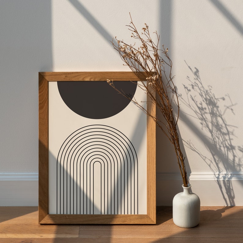 Abstract Geometric Boho Printable Poster 1 | Mid Century Wall Decor ...