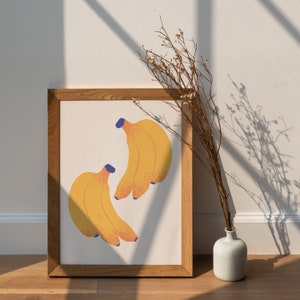 Bananas and Flowers Printable Poster Collection Set of 2 Modern Wall Decor Minimalist Art image 5