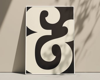 Ampersand Printable Typography Minimal Poster
