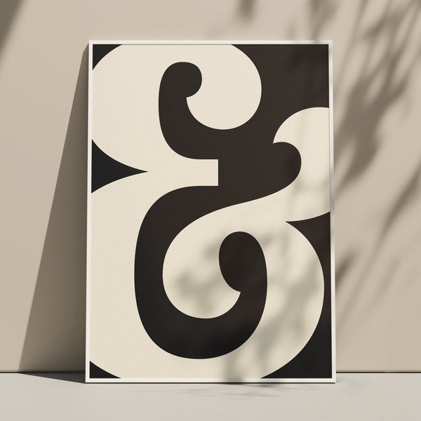 Ampersand druckbare Typografie Minimal Poster