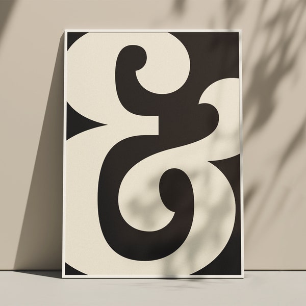 Ampersand Printable Typography Minimal Poster