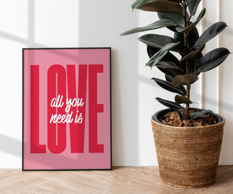 All You Need is Love Printable Poster Collection - Etsy