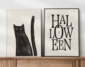 Black Cat | Halloween Printable Vintage Poster Collection
