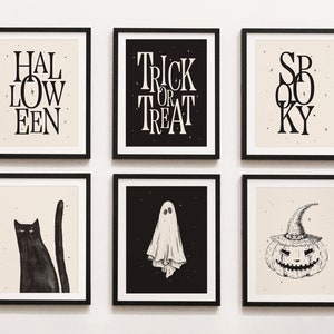 Spooky Halloween Printable Vintage Poster Collection | Minimalist Fall Art