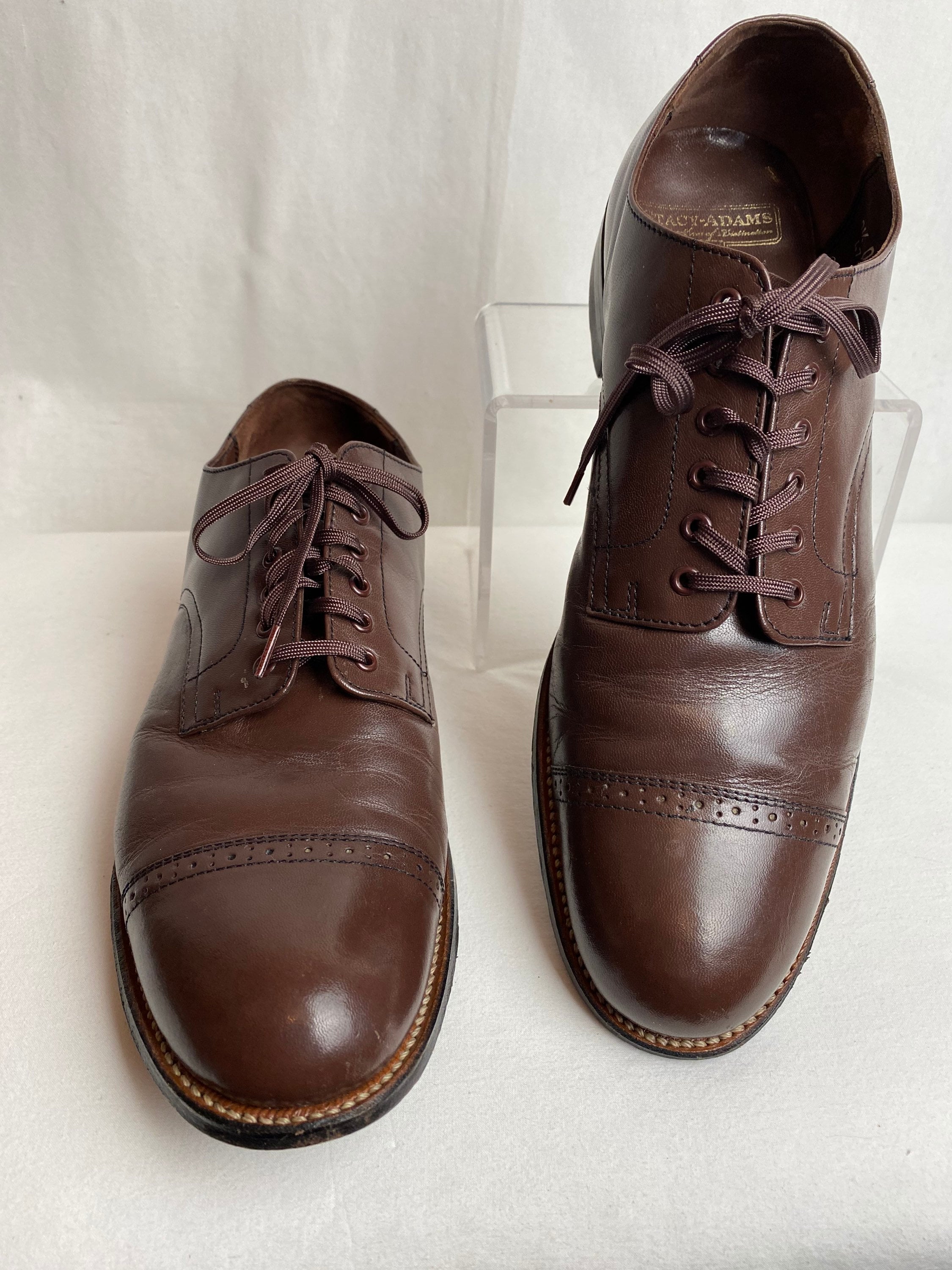 Stacy Adams Mens Dress Shoes Brown Leather 20s 30s 40s Insp Lace up Antique Eyelets Oxford Style Size 91 2 Etsy UK