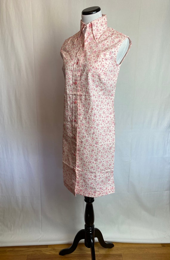 60’s dress~ pastel pink micro floral flower power 