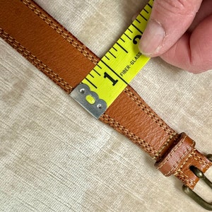 Vintage brown leather belt skinny trouser belt 1990s Banana Republic boho style size SM image 9