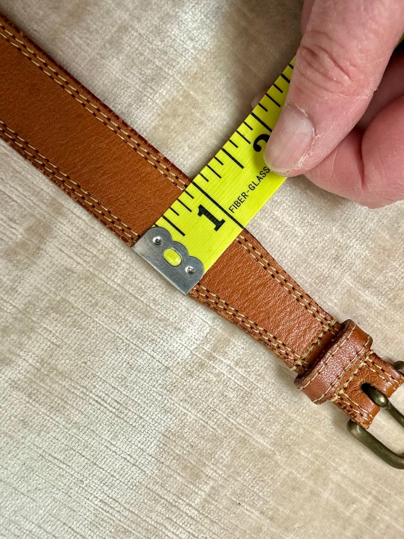 Vintage brown leather belt skinny trouser belt 1990s Banana Republic boho style size SM image 9
