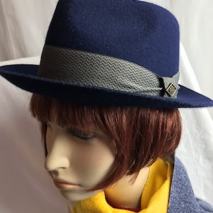 Mens blue fedora hatGoorin bros unisex androgynous style vintage inspired Stylish hat mens or womens hats Size Small image 1