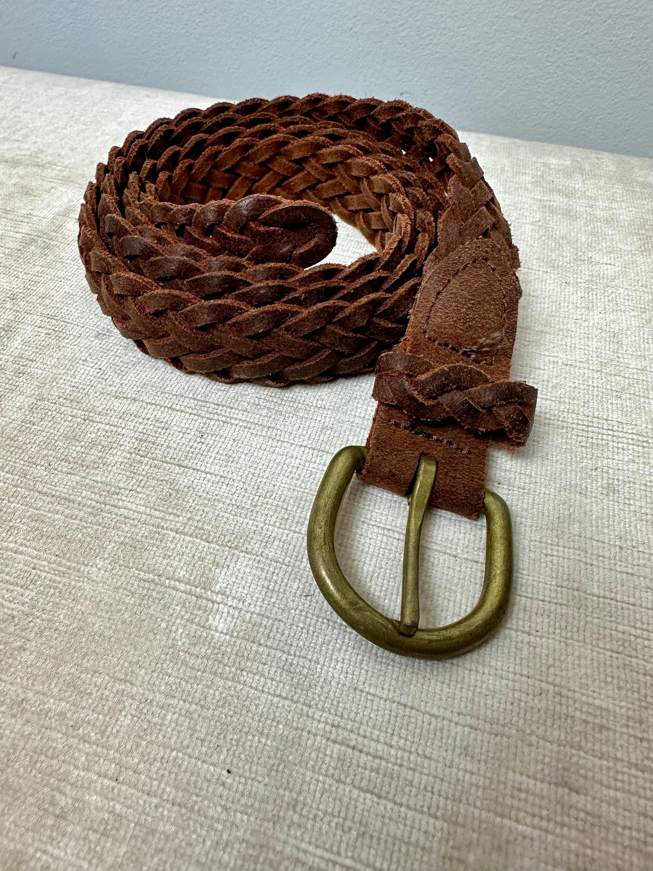 Vintage Braided Leather Belt~ Extra Long Skinny Boho Style  display picture 1