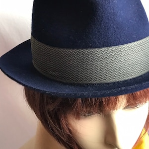 Mens blue fedora hatGoorin bros unisex androgynous style vintage inspired Stylish hat mens or womens hats Size Small image 4