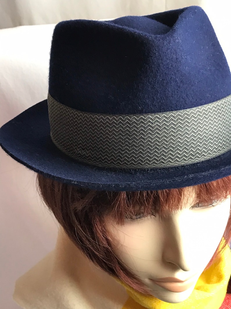 Mens blue fedora hatGoorin bros unisex androgynous style vintage inspired Stylish hat mens or womens hats Size Small image 4