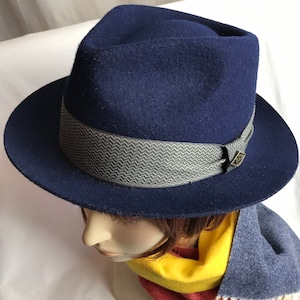 Mens blue fedora hatGoorin bros unisex androgynous style vintage inspired Stylish hat mens or womens hats Size Small image 5