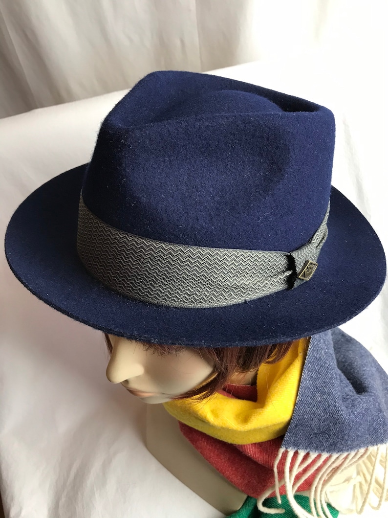Mens blue fedora hatGoorin bros unisex androgynous style vintage inspired Stylish hat mens or womens hats Size Small image 5