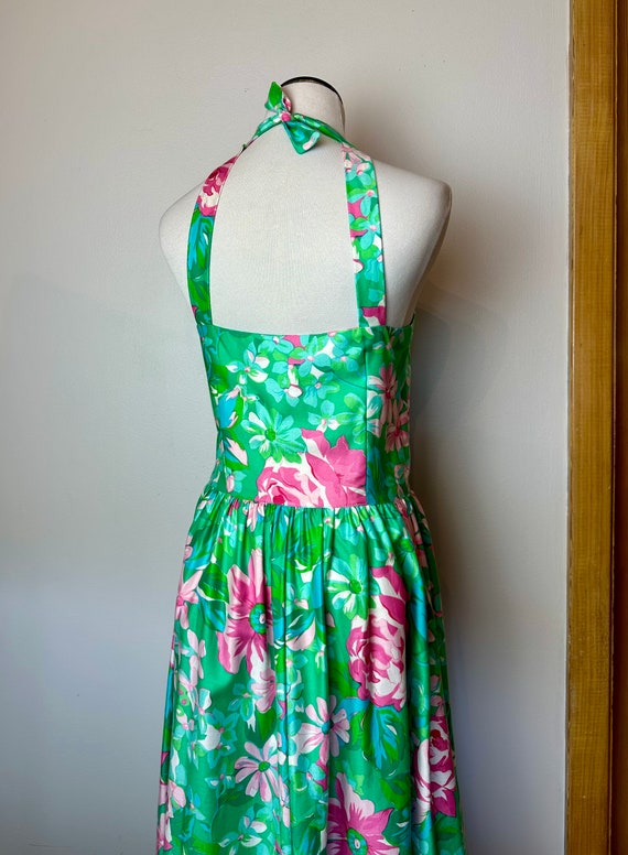 Vintage Cherry Pattern Flare Halter Dress main image 1