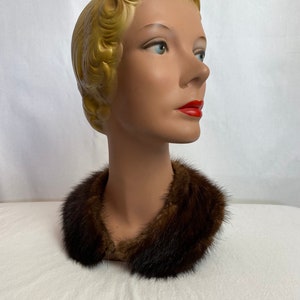 50s mink fur collars Womens 1950s fashion brown Peter pan collar pinup special occasion accessory sweater cardigan jackets image 8