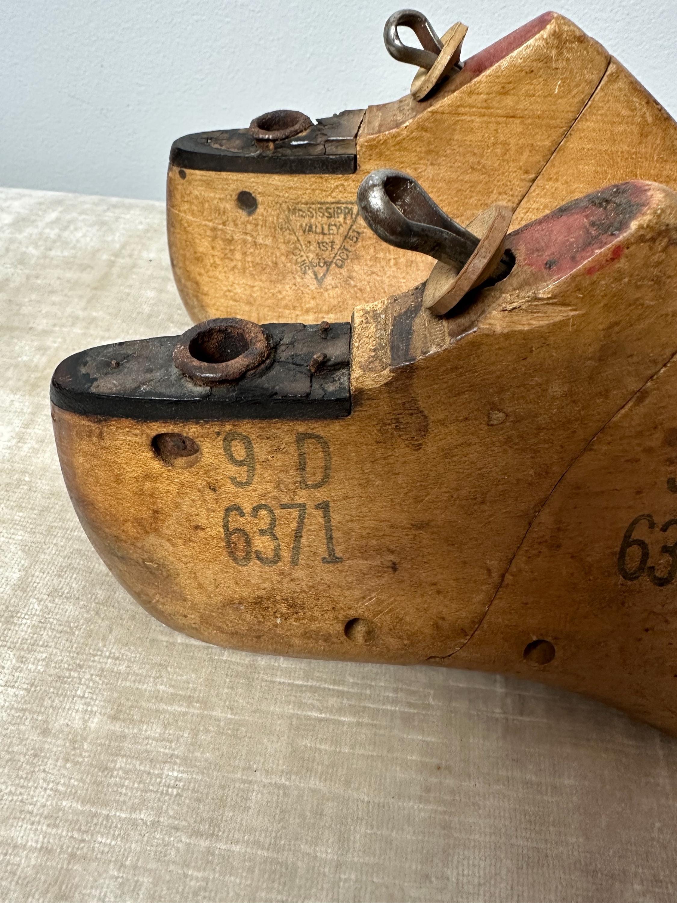 ヴィンテージ木製靴職人用フォーム：靴職人用ツール、メンズサイズ9D