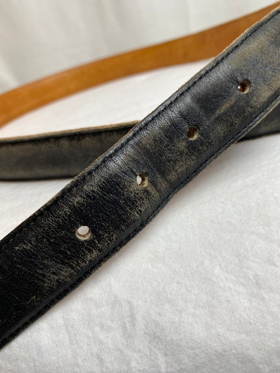 90’s black leather Coach belt~ slim skinny trouse… - image 3