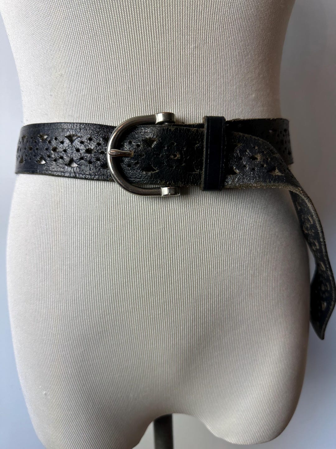 70s Rocker Belt Vintage 70’s Wide Black Leather Belt~ Cutout Design~ Rock N Roll Style ...