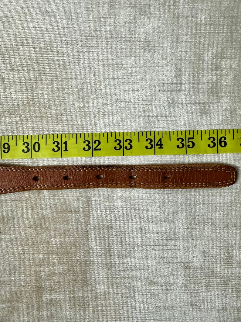 Vintage brown leather belt skinny trouser belt 1990s Banana Republic boho style size SM image 10