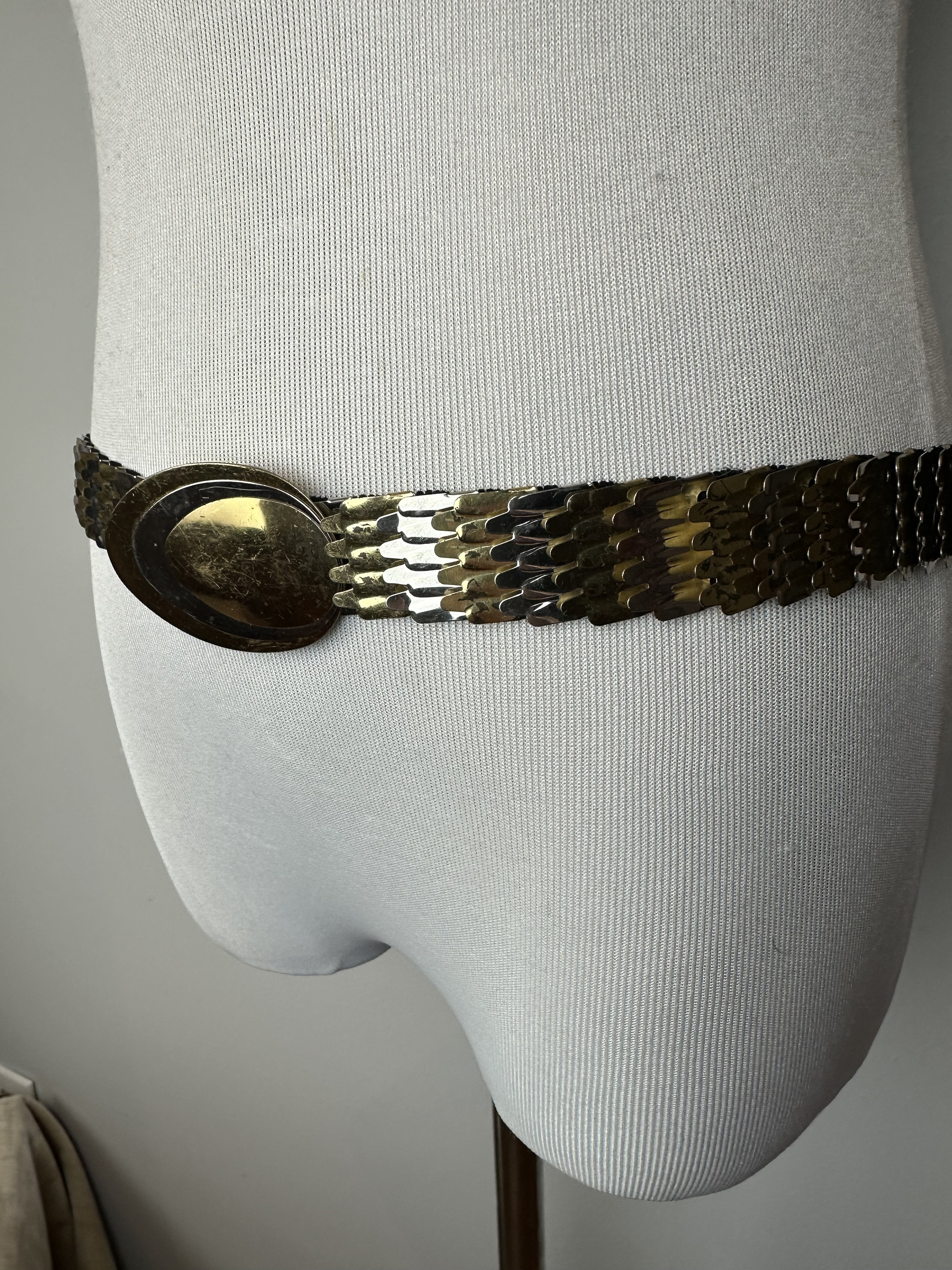 Elegant,  Gold metal belt size medium very heavy Women Fashion Belt Gold Metal Thick Chain Chunky Links Hip  main image 2