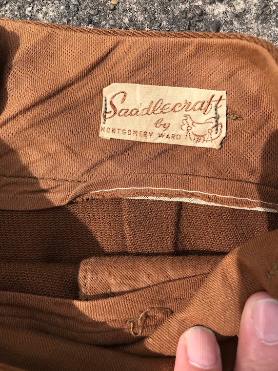 40’s 1940’s brown riding pants~ high waisted vinta