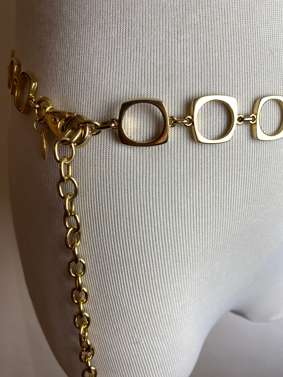 Vintage Shiny Gold Chain Link Waist Belt 1960s Vibes Glossy Etsy