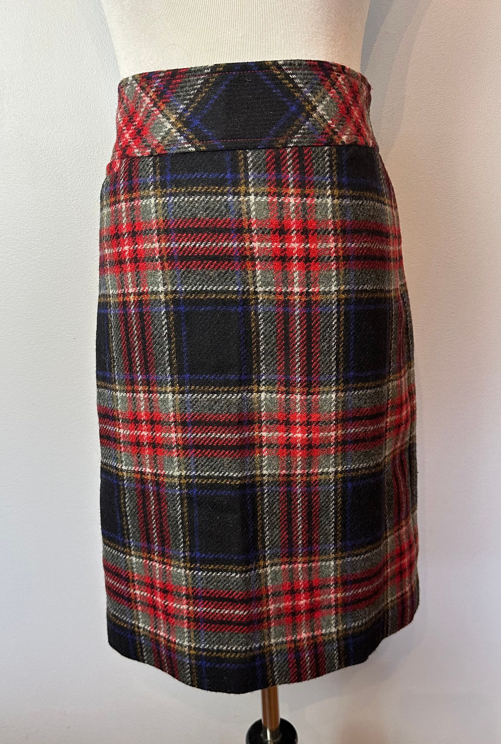 Ll bean plaid wool skirt deals