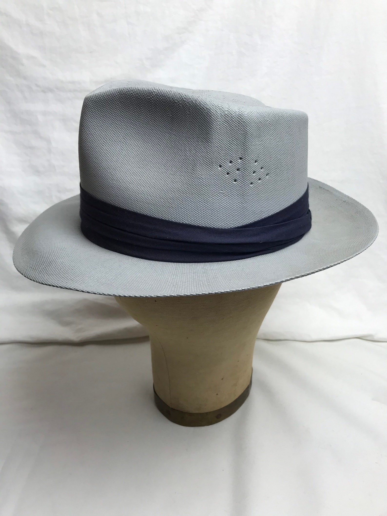 50s 1950s Hat Waterproof Fedora Straw Panama Style Mens Etsy UK