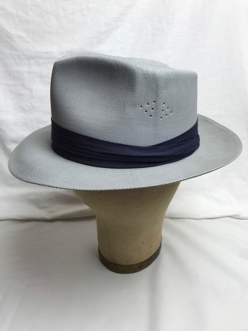 50s 1950s hat waterproof fedora straw panama style mens Etsy