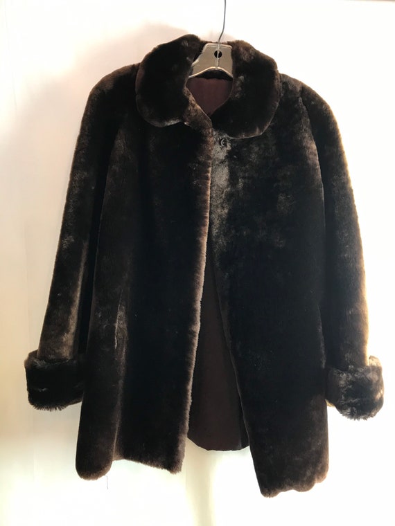 Vintage 1950s Teddy Bear Fur Coat Luxurious Mouton Dark Rich - Etsy