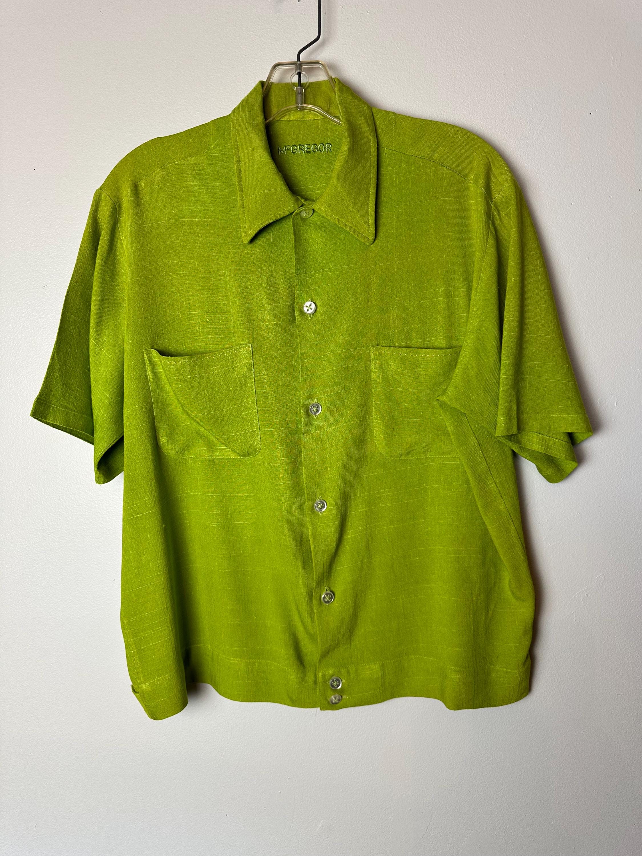 トップス 60s M'GREGOR vintage cotton shirt 1960's Mc Gregor Men's Shirt~ 60's Mod Style Rockabilly