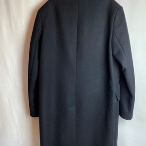 Mens Black overcoat Dress jacket long wool jacket velvet collar Zadig & Voltaire size 46 XLG image 6