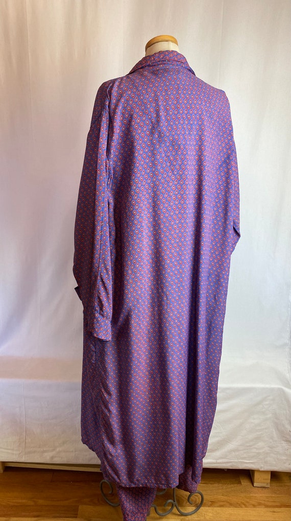 40’s 50’s rayon Pajama set~ tops bottoms with rob… - image 7