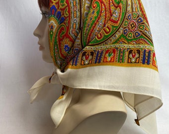 écharpe en laine vintage imprimé cachemire classique Grandes écharpes pour femmes à col châle look brillant coloré beau style victorien