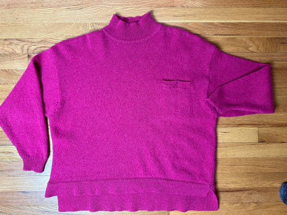 Vintage pink 100% wool sweater~ 1980’s-90’s turtl… - image 6
