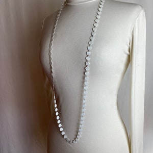 Vintage 60s necklace white long beaded bobble chain link metal groovy Mod layered retro necklaces long length 1960s costuming image 4