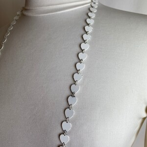 Vintage 60s necklace white long beaded bobble chain link metal groovy Mod layered retro necklaces long length 1960s costuming image 7