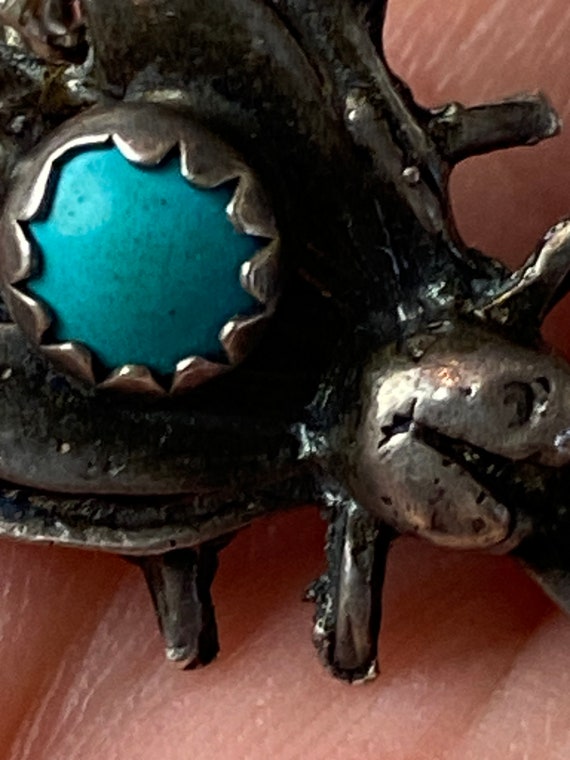 Vintage Sterling silver Native spider & fly collar pi… - Gem