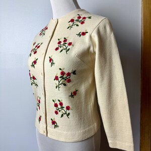 お*て様 60s Jantzen wool knit cardigan XL b VTG 1960's Jantzen Wool Cardigan Sweater~ off White Tiny