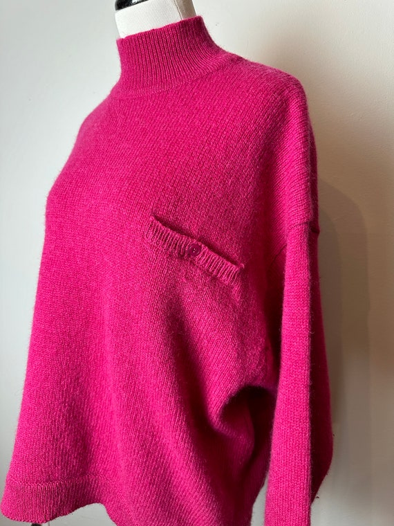 Vintage pink 100% wool sweater~ 1980’s-90’s turtl… - image 1